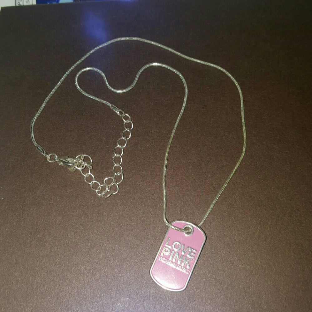 Double Sided VS PINK Dog Tag Necklace 💖